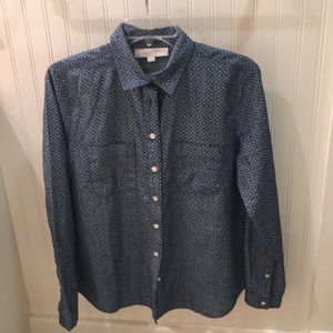 Ann Taylor Loft Denim Button Down